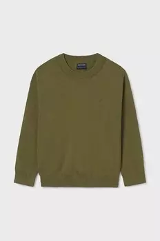 Детский хлопковый свитер Mayoral, зеленый