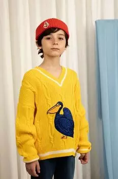 Детский хлопковый свитер Mini Rodini, желтый