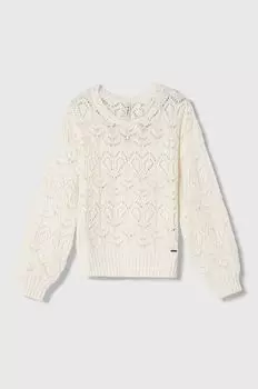 Детский хлопковый свитер Pepe Jeans, белый