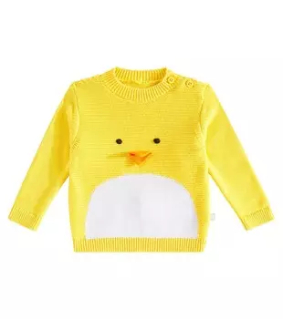 Детский хлопковый свитер Stella Mccartney Kids, желтый