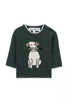 Детский хлопковый свитер Tartine et Chocolat, зеленый