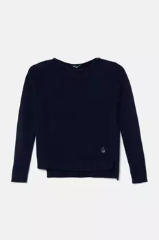 Детский хлопковый свитер United Colors of Benetton, темно-синий