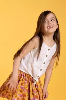 Детский хлопковый топ Coccodrillo, белый