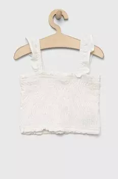 Детский хлопковый топ GAP, белый