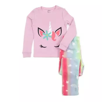 Детский хлопковый топ и флисовые штаны Пижамы со звездами Leveret