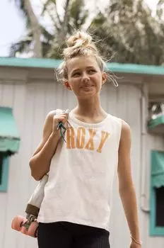 Детский хлопковый топ Roxy, белый
