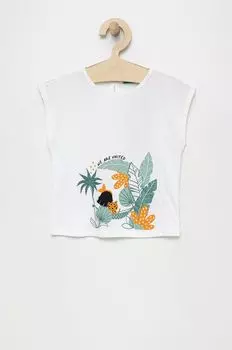 Детский хлопковый топ United Colors of Benetton, белый