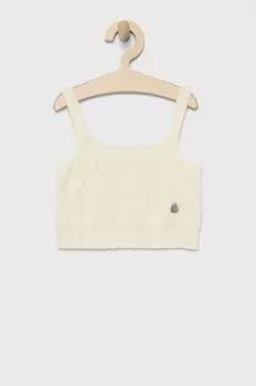 Детский хлопковый топ United Colors of Benetton, белый