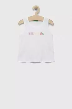 Детский хлопковый топ United Colors of Benetton, белый