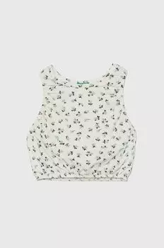 Детский хлопковый топ United Colors of Benetton, бежевый