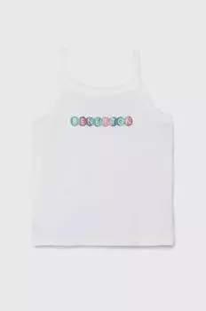 Детский хлопковый топ United Colors of Benetton, белый