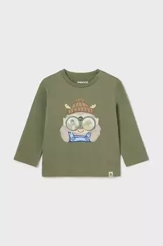 Детский хлопок с длинными рукавами Mayoral, зеленый