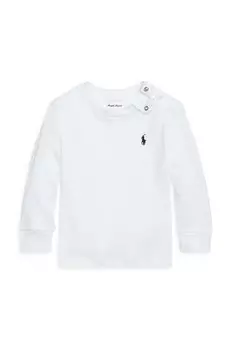 Детский хлопок с длинными рукавами Polo Ralph Lauren, белый