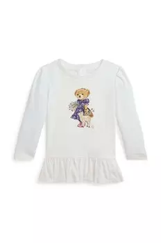 Детский хлопок с длинными рукавами Polo Ralph Lauren, белый
