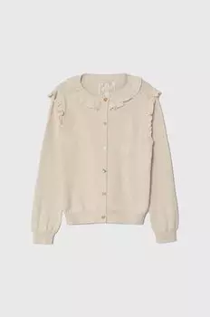 Детский кардиган из хлопка Guess, бежевый