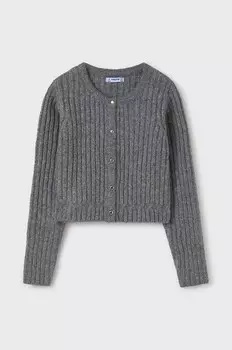 Детский кардиган из смесовой шерсти Mayoral, серый