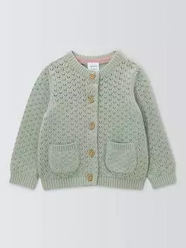 Детский кардиган pointelle John Lewis, зеленый