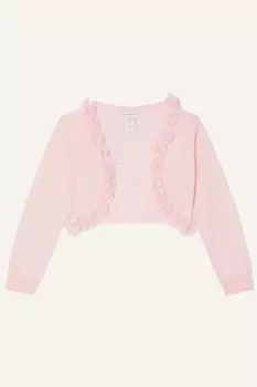 Детский кардиган с 3d цветочной отделкой Monsoon, розовый