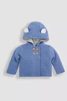 Детский кардиган с капюшоном с мотивом плюшевого мишки Jojo Maman Bb, синий