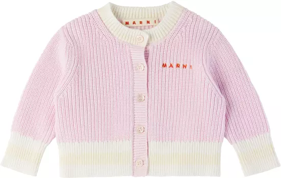 Детский кардиган с вышитым логотипом Marni