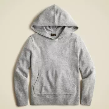 Детский кашемировый свитер с капюшоном J.Crew, серый