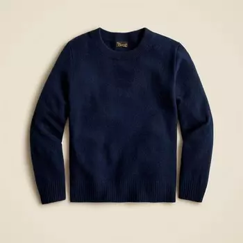Детский кашемировый свитер с круглым вырезом J.Crew, синий
