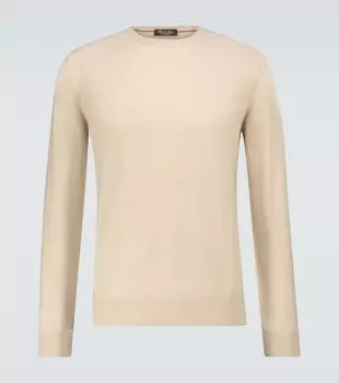 Детский кашемировый свитер с круглым вырезом Loro Piana, бежевый