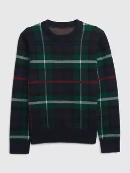 Детский клетчатый свитер Gap, синий
