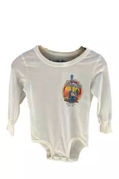 Детский комбинезон Beach Boys Organic с длинными рукавами белого цвета ROWDY SPROUT