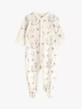 Детский комбинезон для сна из органического хлопчатобумажного джерси Lindex, цвет Dusty White/Multi