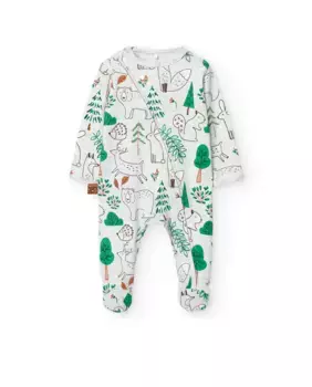 Детский комбинезон из 100 % хлопка с принтом и открывающейся передней частью Boboli, серый