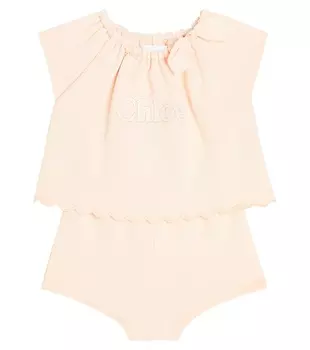 Детский комбинезон из хлопка Chlo Kids, розовый