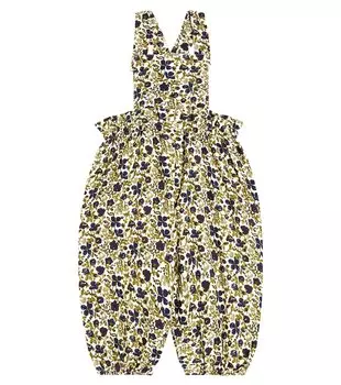 Детский комбинезон из хлопка с цветочным принтом в стиле папайе Bonpoint, мультиколор