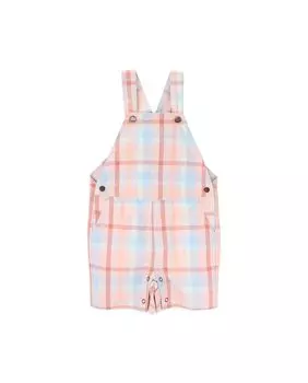 Детский комбинезон из хлопка с клетчатым принтом KNOT, оранжевый