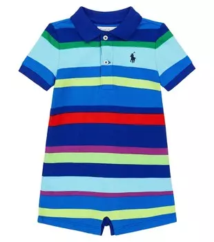 Детский комбинезон из хлопка в полоску Polo Ralph Lauren Kids, мультиколор