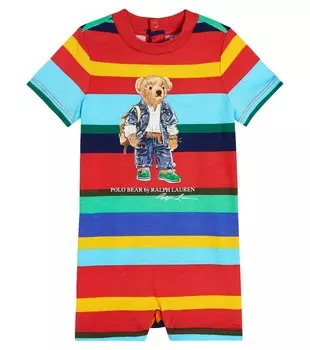 Детский комбинезон из хлопка в полоску Polo Ralph Lauren Kids, мультиколор