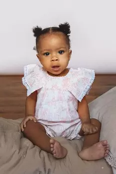 Детский комбинезон из хлопкового муслина The Little Tailor, розовый