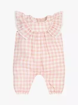 Детский комбинезон из муслина The Little Tailor, розовый клетчатый узор