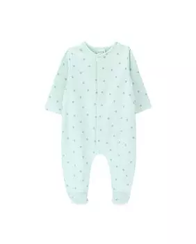 Детский комбинезон из органического хлопка с принтом и круглым вырезом KNOT, зеленый