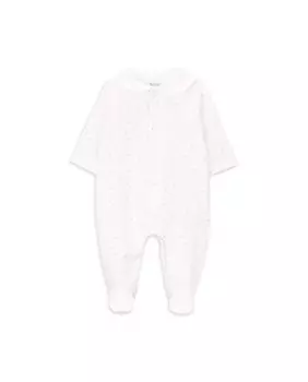 Детский комбинезон из органического хлопка с принтом и воротником Питера Пэна KNOT, белый