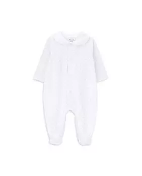 Детский комбинезон из органического хлопка с принтом и воротником Питера Пэна KNOT, белый