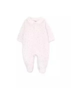 Детский комбинезон из органического хлопка в горошек KNOT, белый