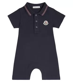Детский комбинезон из смесового хлопка Moncler Enfant, синий