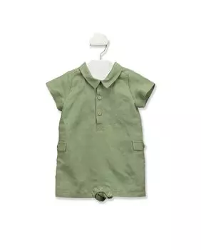 Детский комбинезон на пуговицах с короткими рукавами BABID, зеленый