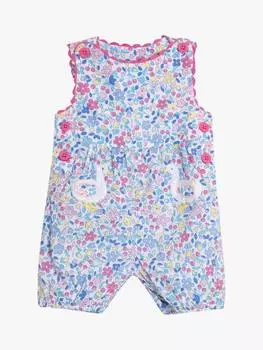 Детский комбинезон с цветочной аппликацией из хлопчатобумажной утки JoJo Maman Bb, синий