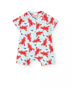 Детский комбинезон с фантазийным принтом и застежкой-молнией Boboli, цвет Verde Agua