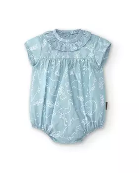 Детский комбинезон с короткими рукавами и напечатанными рисунками Charanga, синий