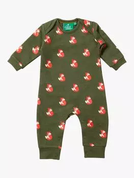 Детский комбинезон с лисенком Little Green Radicals, зеленый/разноцветный