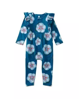 Детский комбинезон с оборкой спереди и кнопками Tea Collection, цвет multi