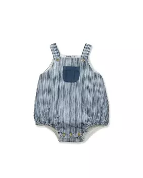 Детский комбинезон с полосками и центральным карманом BABID, индиго